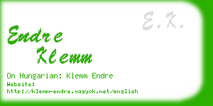 endre klemm business card